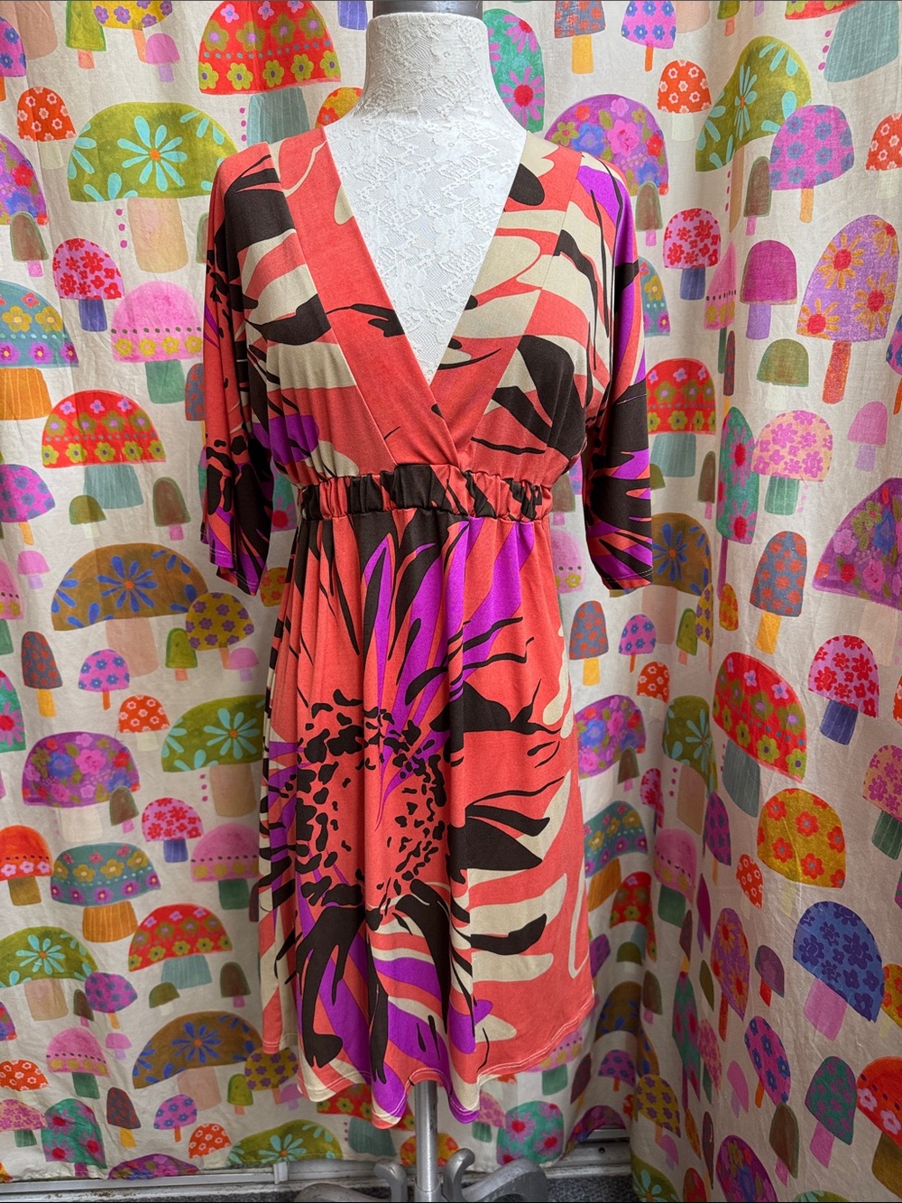 Velvet Torch 3/4 Sleeve Dress. Medium